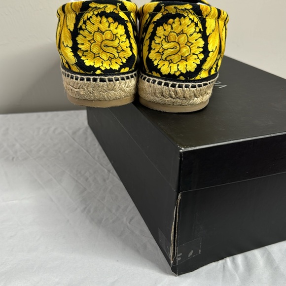 VERSACE EXCELLENT MEN’S BAROQUE GOLD BLACK ESPADRILLES SIZE 12 / 45 - Picture 11 of 11